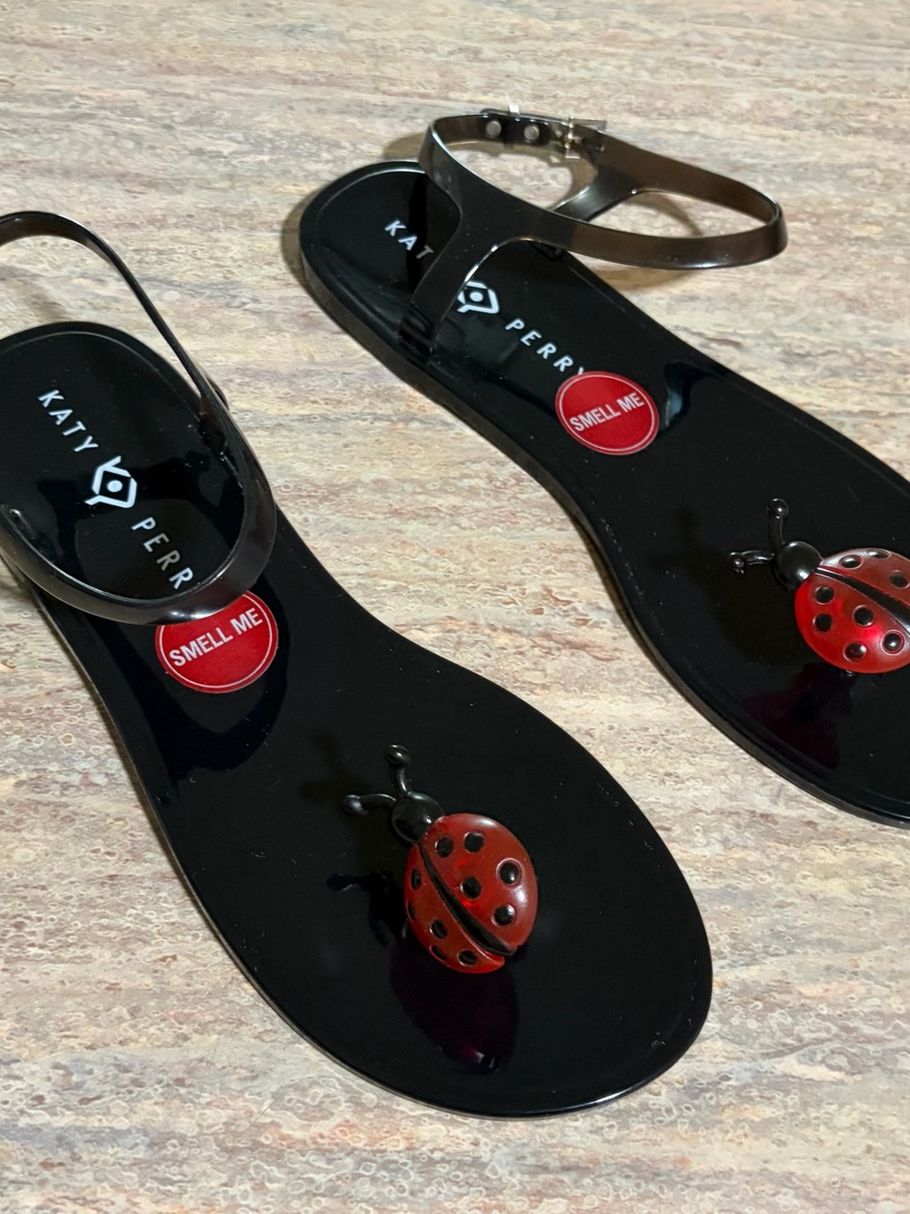 Katy Perry Collections The Geli Black Jelly Sandals with Red Ladybug - Picture 8 of 12